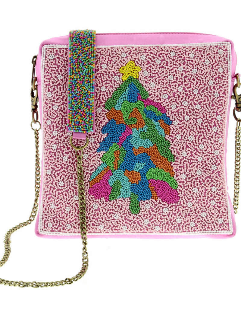 DREAMING OF A PINK CHRISTMAS BEADED PURSE