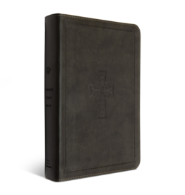 STUDY BIBLE, Student , Trutone, Olive, Celtic Cross Design