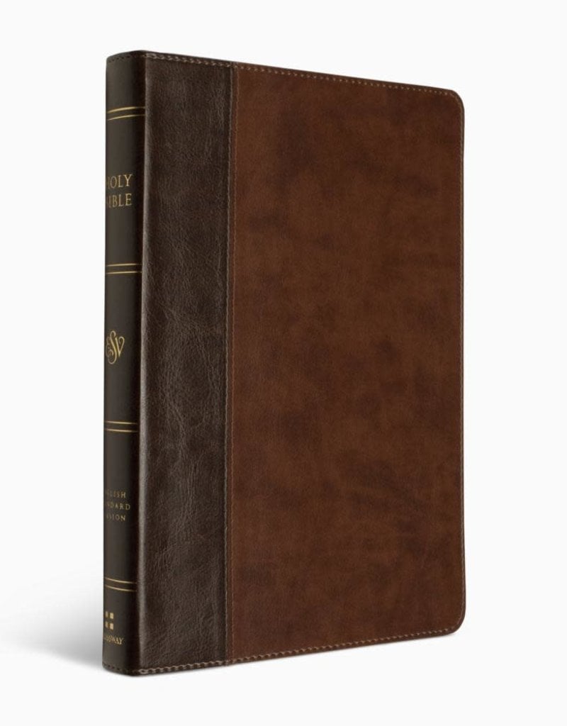 ESV Large Print Thinline Reference Bible TruTone, Brown/Walnut, Timeless Design