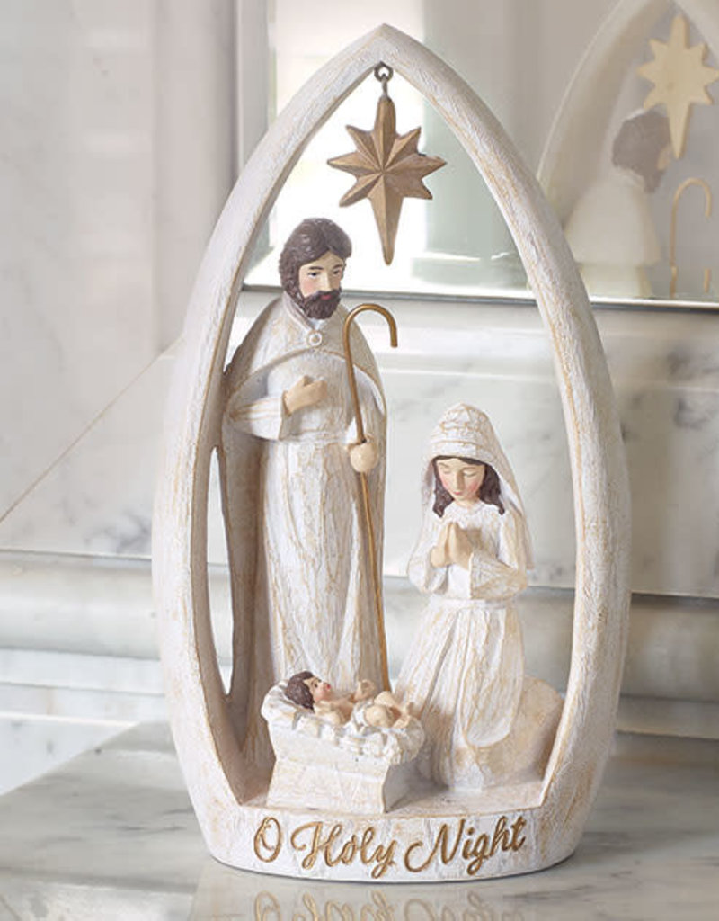 HOLY FAMILY NATIVITY WITH WOOD LOOK