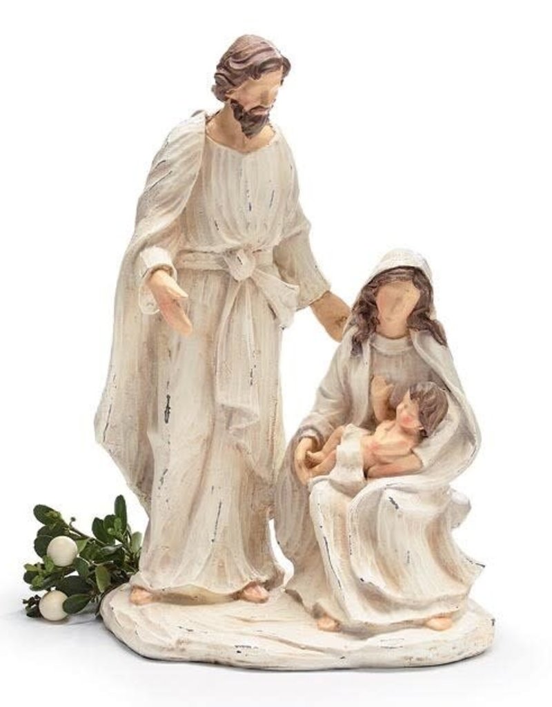 Nativity Holy Family  Whitewahsed Hand Painted
