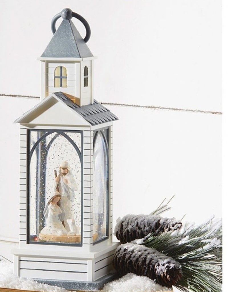 11.75" Holy FAmily Musical Lighted Water Chapel