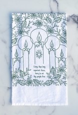 Come Thou Long Expected Jesus Christmas Hymn Tea Towel