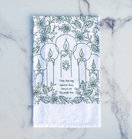 Come Thou Long Expected Jesus Christmas Hymn Tea Towel