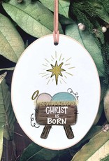 Oval Ornaments - CB - Christ is Born