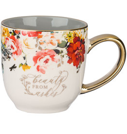 Beauty From Ashes Red Marigold Ceramic Mug - Isaiah 61:3