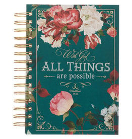 All Things are Possible Teal Tourmaline Journal - Matthew 19:26