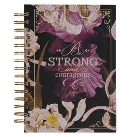 Strong and Courageous Topas Pink Wirebound Journal - Joshua 1:9