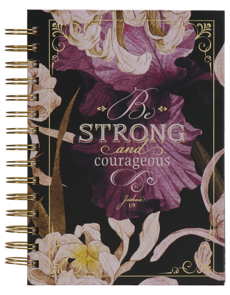 Strong and Courageous Topas Pink Wirebound Journal - Joshua 1:9