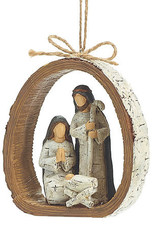 Ornament, Holy Family Inside Birch Bark