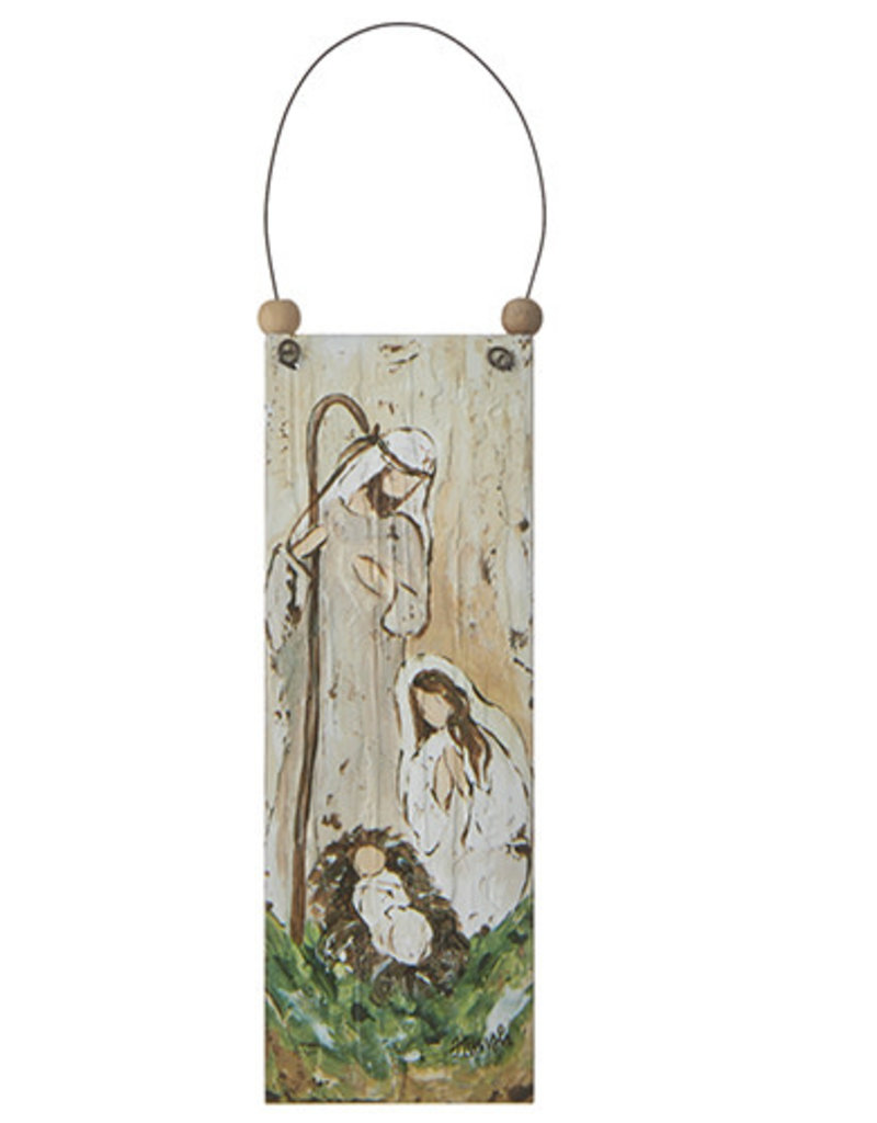 7" Holy Family Wood Ornament