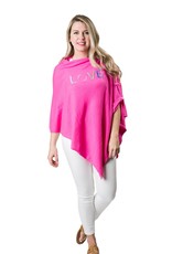 Poncho-Pink with Multicolored Love