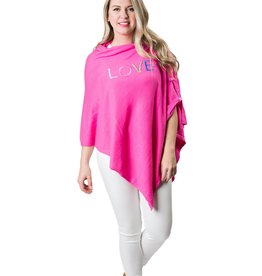 Poncho-Pink with Multicolored Love