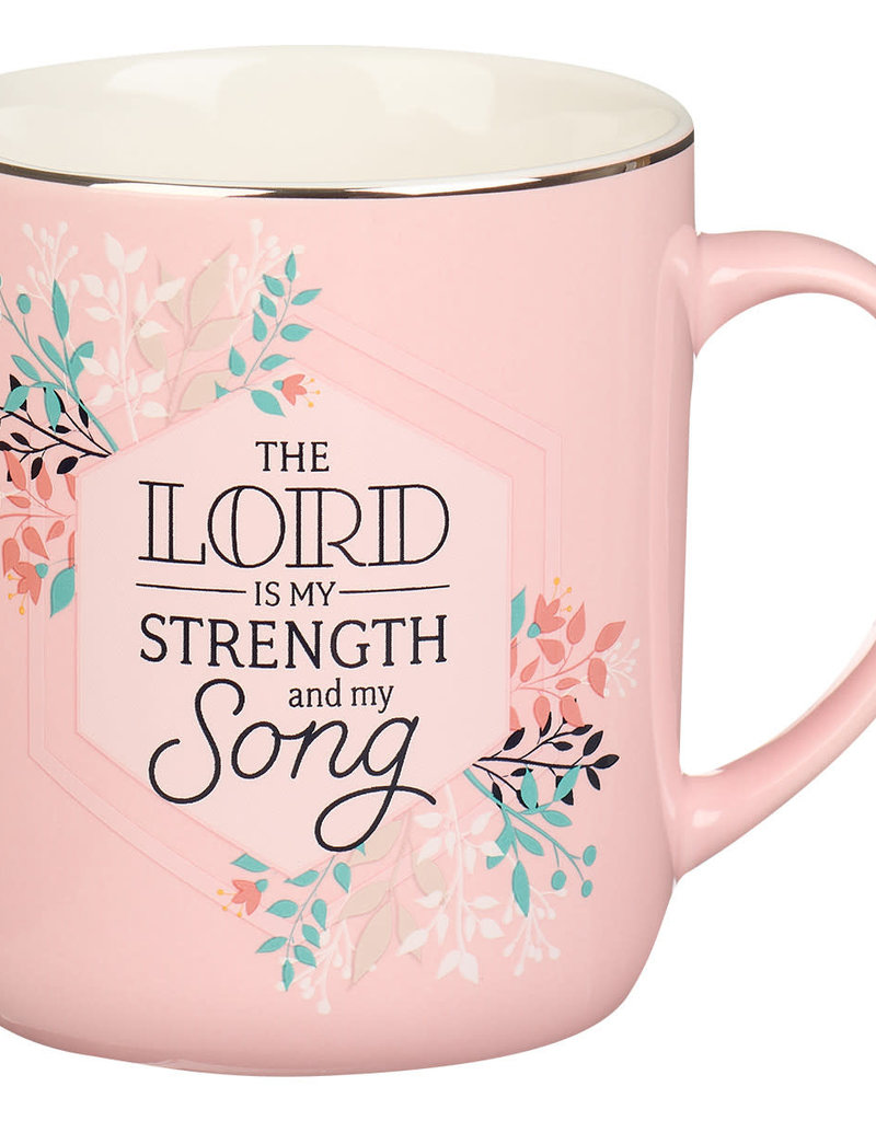 My Strength and My Song Pink Hexagon Ceramic Mug - Psalm 118:14