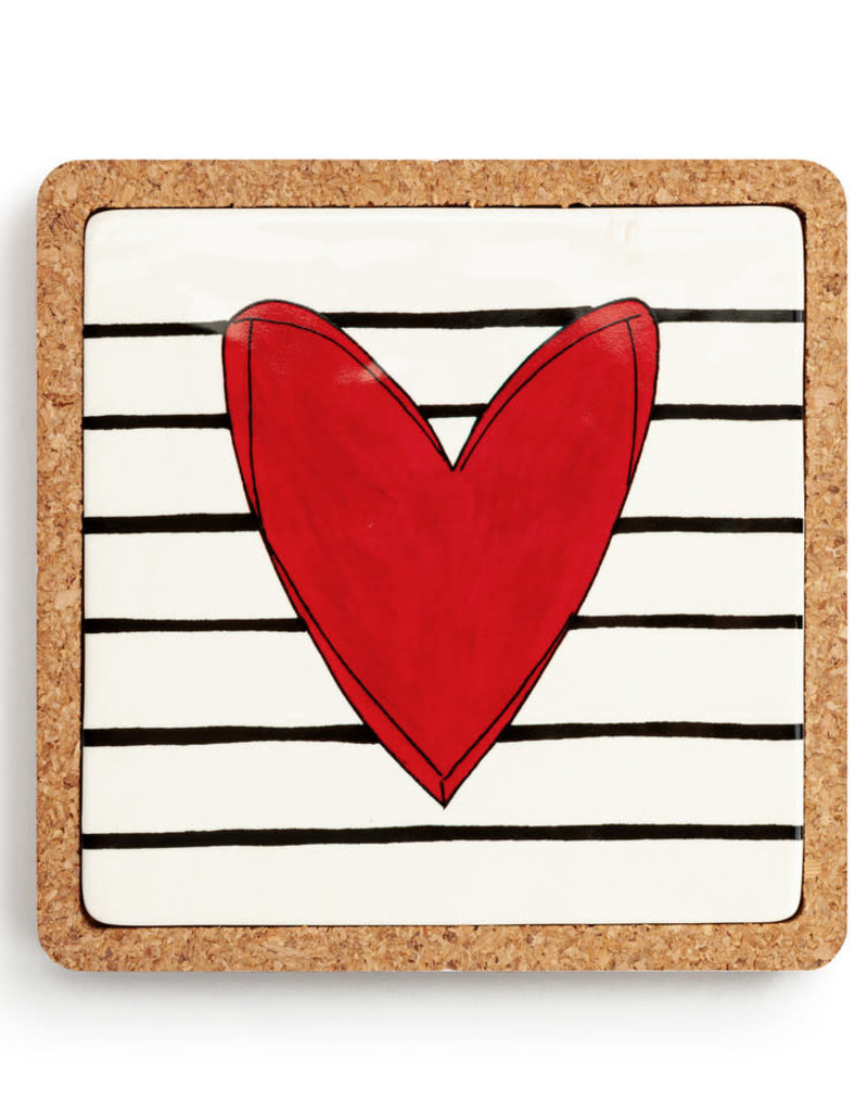 Red Heart Cork Base Trivet Prestonwood Bookstore
