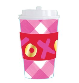 Pink Gingham Coffee Cup XOXO