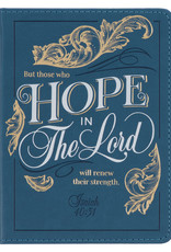 Hope in the LORD Golden Leaf Blue Handy-size Journal - Isaiah 40:31