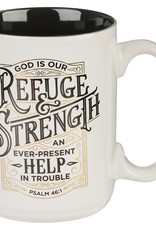 Refuge and Strength White Ceramic Coffee Mug - Psalm 46:1