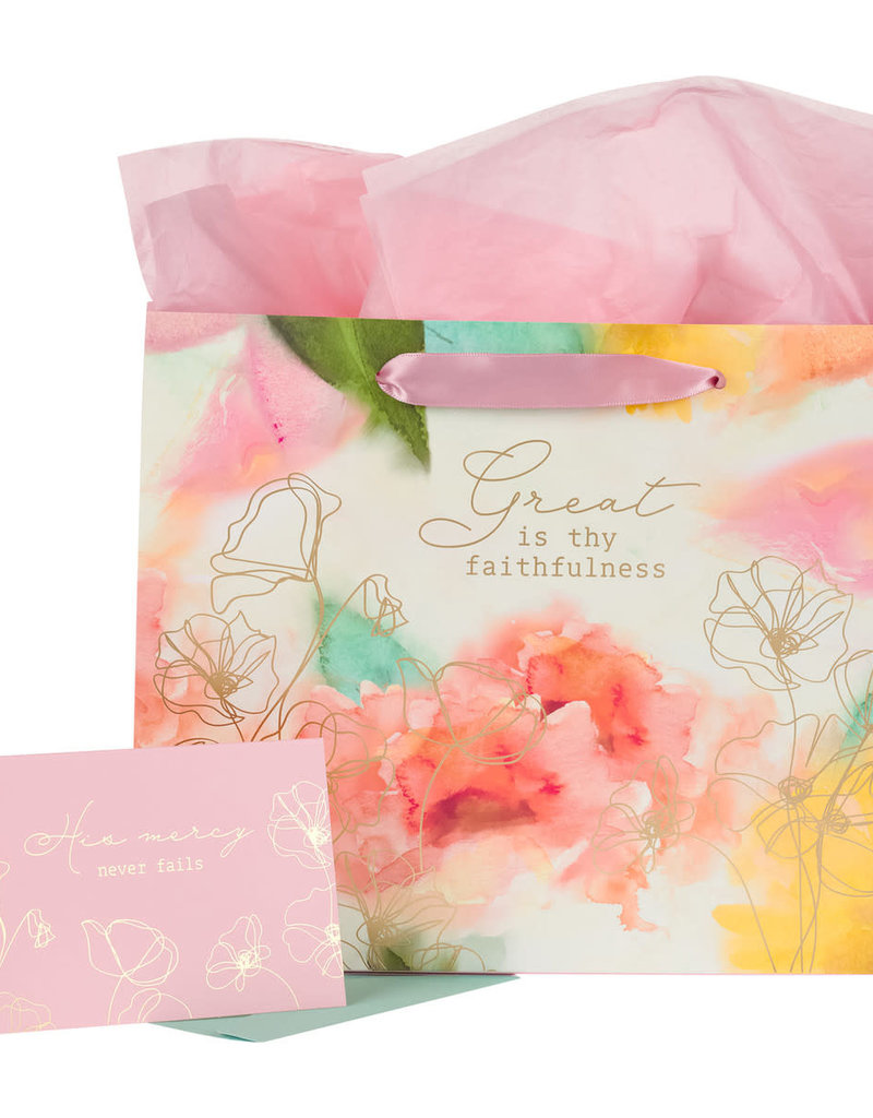Pastel Meadow Large Landscape Gift Bag with Card