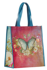 Be Still Butterfly Pink Non-Woven Coated Tote Bag - Psalm 46:10