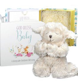 God Bless Baby Gift Set w/ Book, Praying Lamb and Book