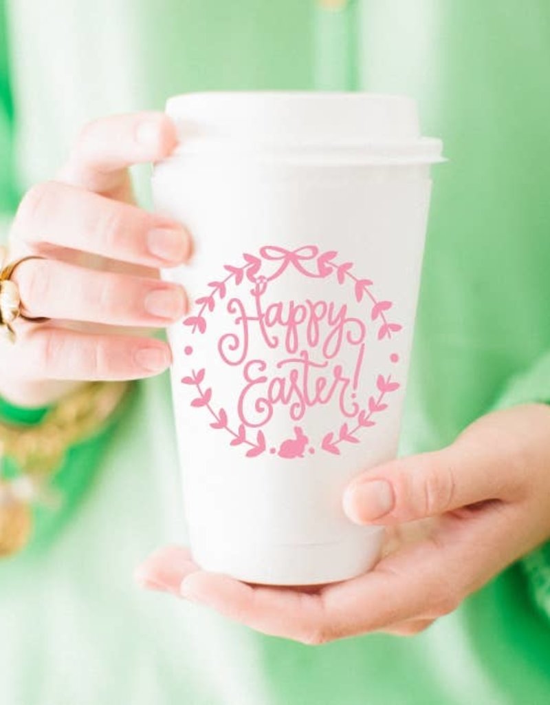 Happy Easter! To-Go Coffee Cups- Pink