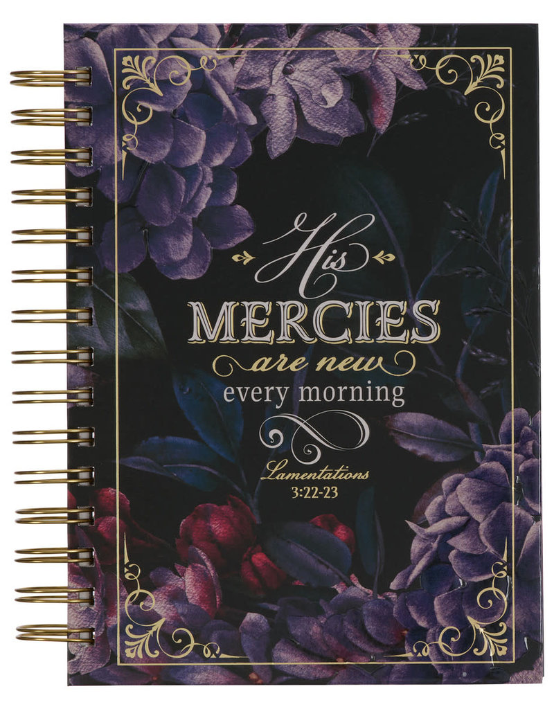 His Mercies are New Amethyst Purple Wirebound Journal - Lamentations 3:22-23