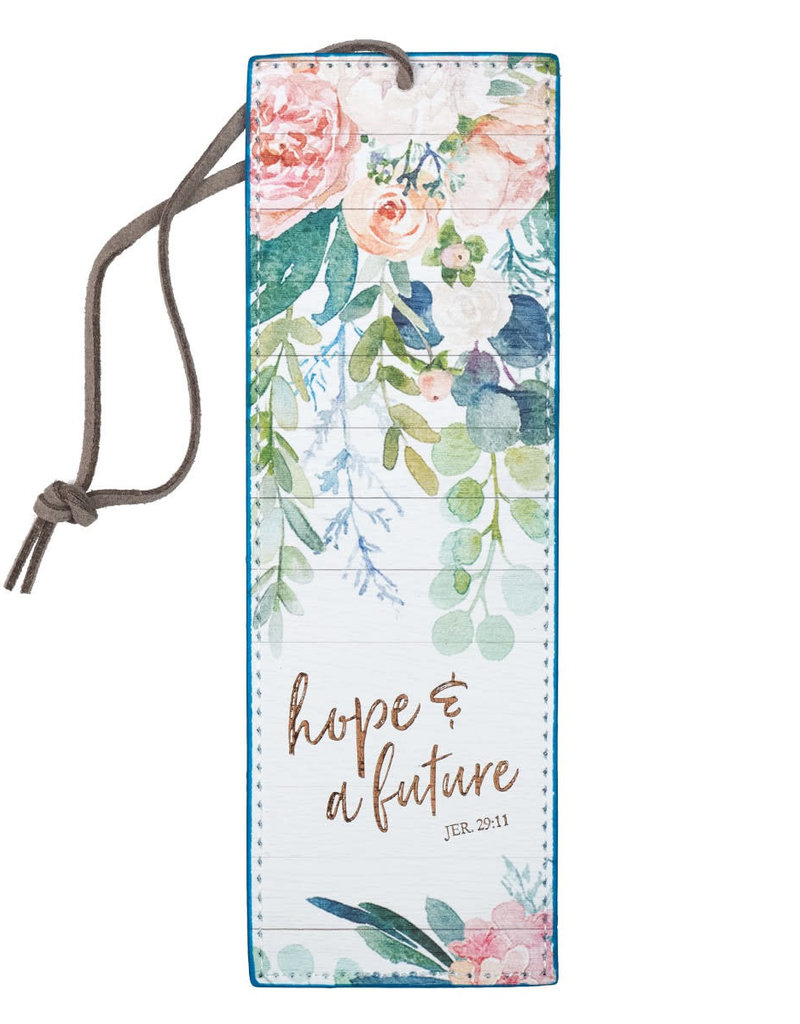 Bookmark-Pagemarker-Hope & A Future-LuxLeather-Floral