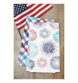 Patriotic Americana Firework Sparkle Kitchen Towel Set of 2