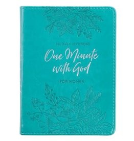 One Minute with God for Women Devotional, LuxLeather Turqoise
