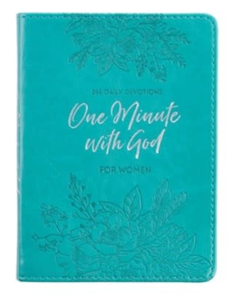One Minute with God for Women Devotional, LuxLeather Turqoise