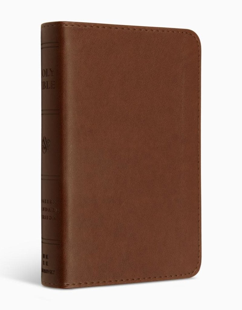 ESV Pocket Bible--soft leather-look, chestnut