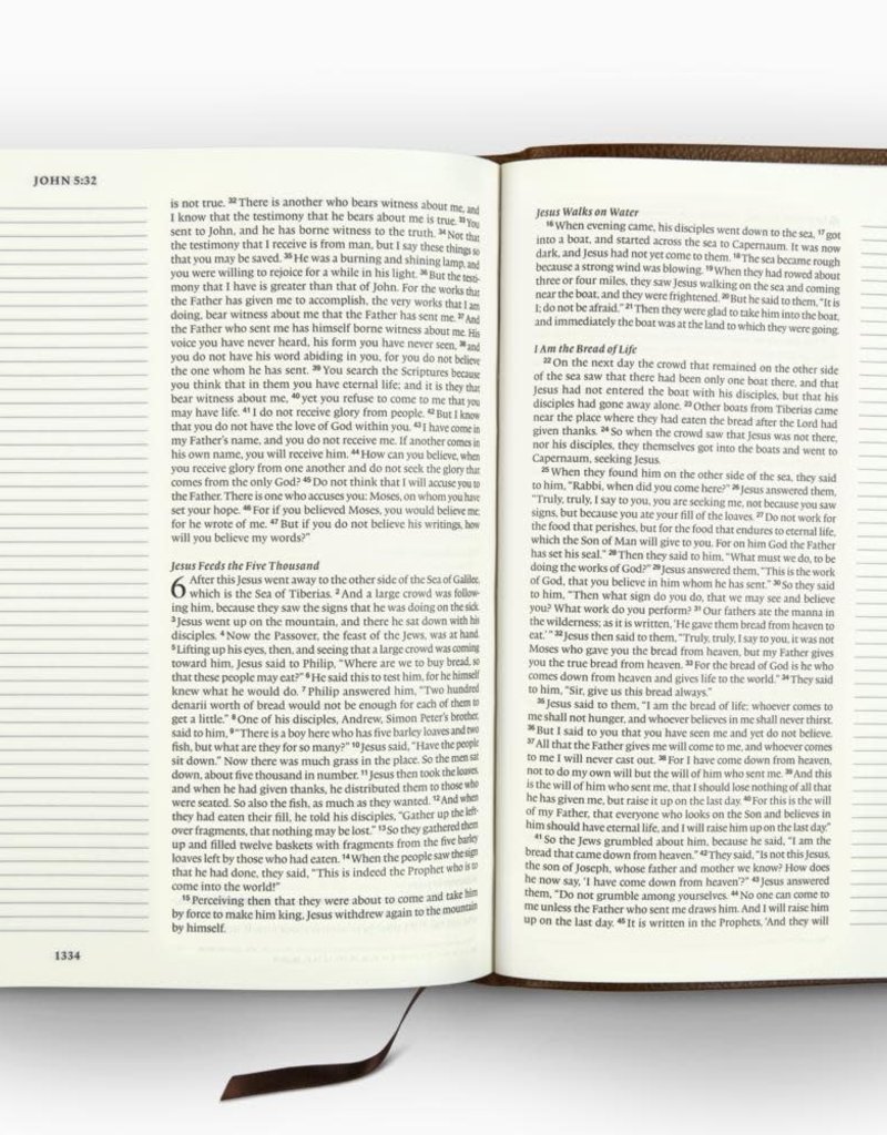 JOURNALING BIBLE,  SINGLE COLUMN, LARGE PRINT, Bonded Leather, Mocha