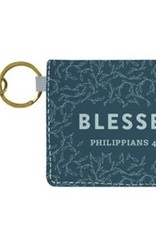 Blessed, Keychain ID Case, Blue