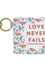 Faith Over Fear, Keychain ID Case, Gold/White