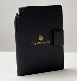 Prestonwood Black Faux Leather Journal w/ Pen