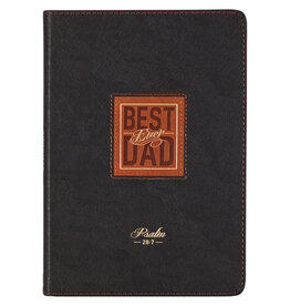 Best Dad Ever Brown Faux Leather Classic Journal - Psalm 28:7