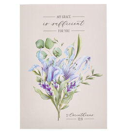 My Grace is Sufficient Lilac Floral Notepad ​​​​​​- 2 Corinthians 12:9