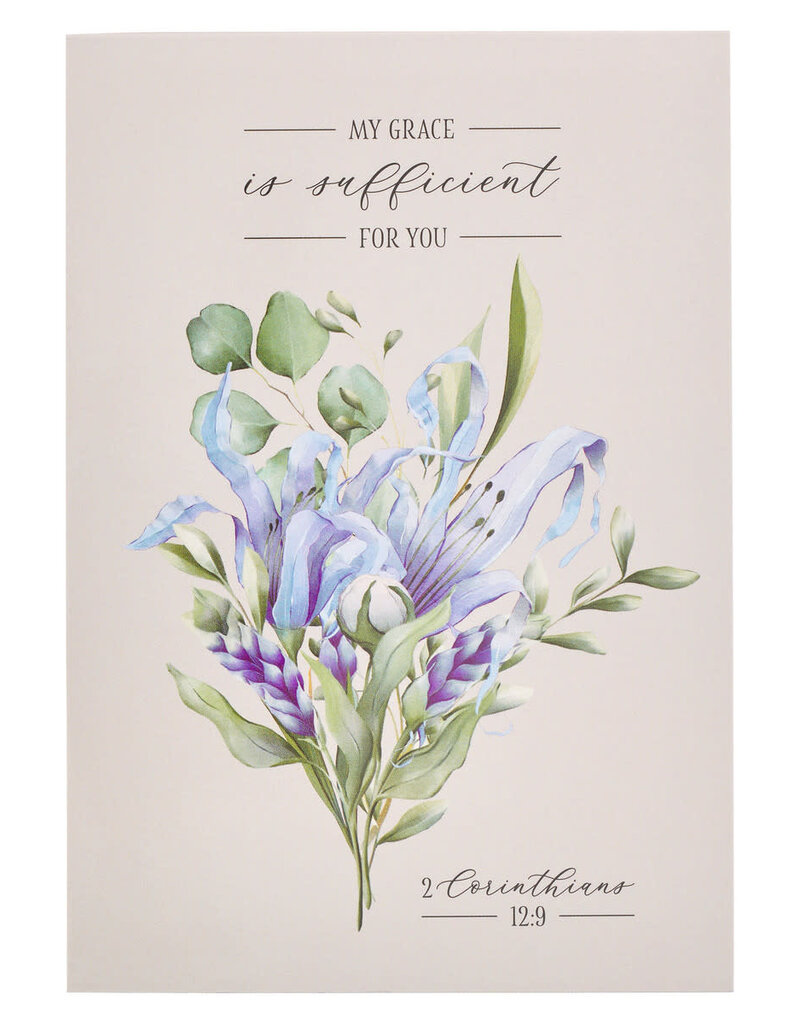 My Grace is Sufficient Lilac Floral Notepad ​​​​​​- 2 Corinthians 12:9