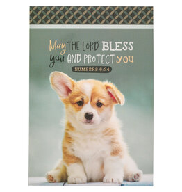 May the Lord Bless You Green Puppy Notepad - Numbers 6:24