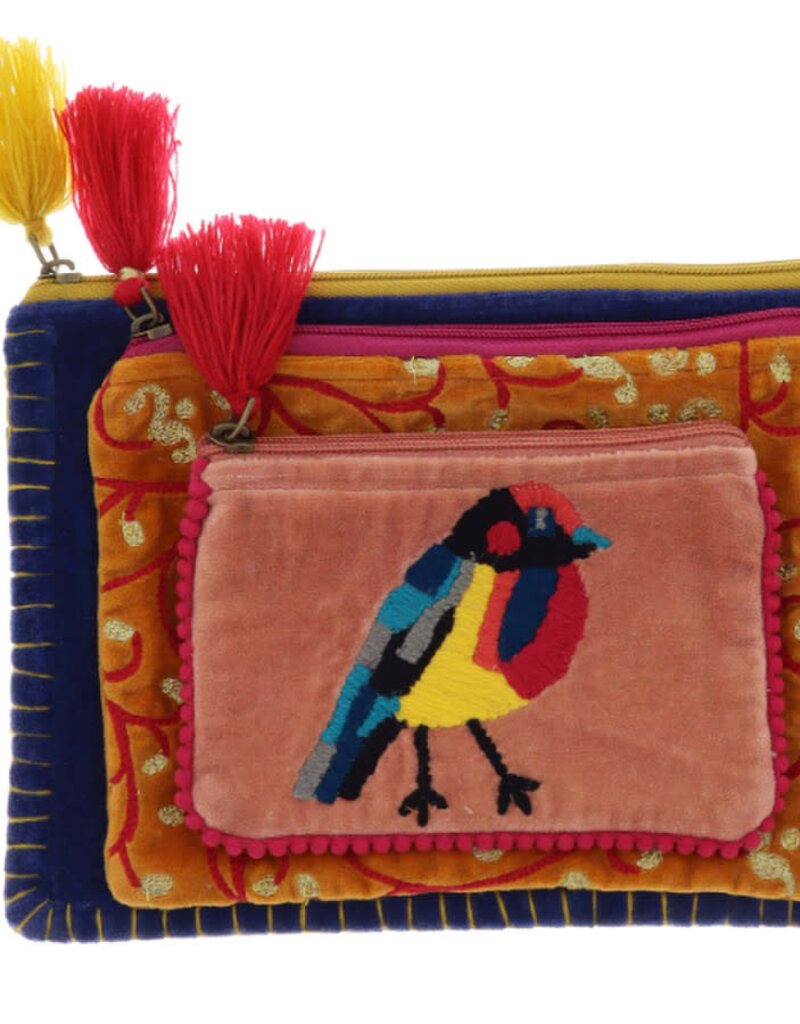 Birdie Zipper Pouch Set