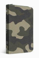 ESV Compact Bible--cloth/canvas with zipper, camo design