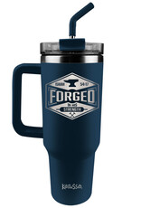 40 oz Stainless Steel Mug With Straw Forged