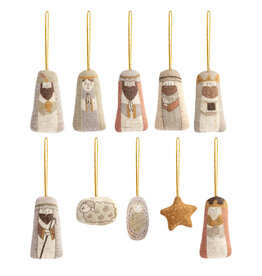Children's Plush Nativity Ornaments - Set of 10