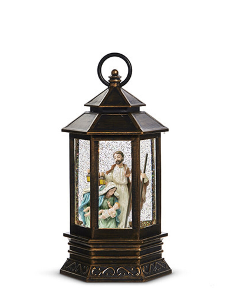 10" HOLY FAMILY LIGHTED WATER LANTERN