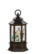 10" HOLY FAMILY LIGHTED WATER LANTERN