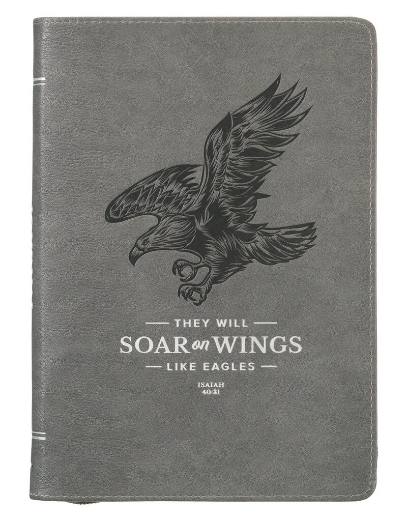 Wings Like Eagles  Faux Leather Journal with Zipper Closure - Isaiah 40:31