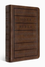 ESV Large Print Personal Size Bible-Brown Engraved Mantel Design TruTone