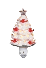 Nightlight-White Tree w Cardinals 6"