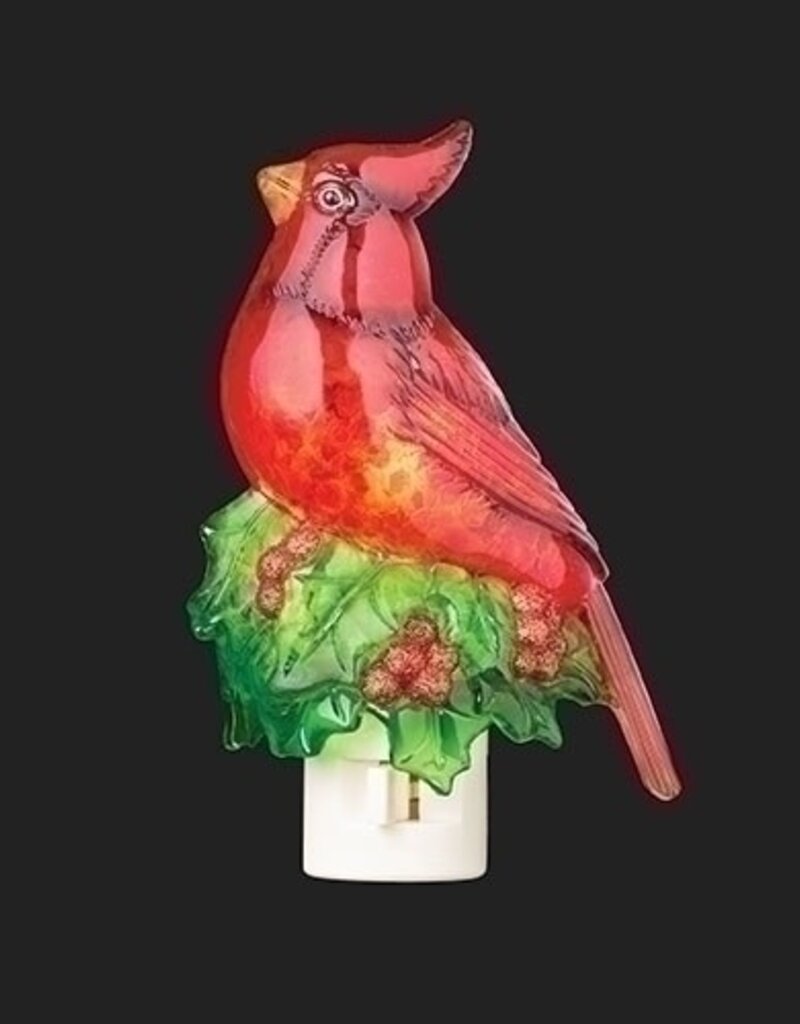 6.25"H CARDINAL ON HOLLY NIGHT LIGHT